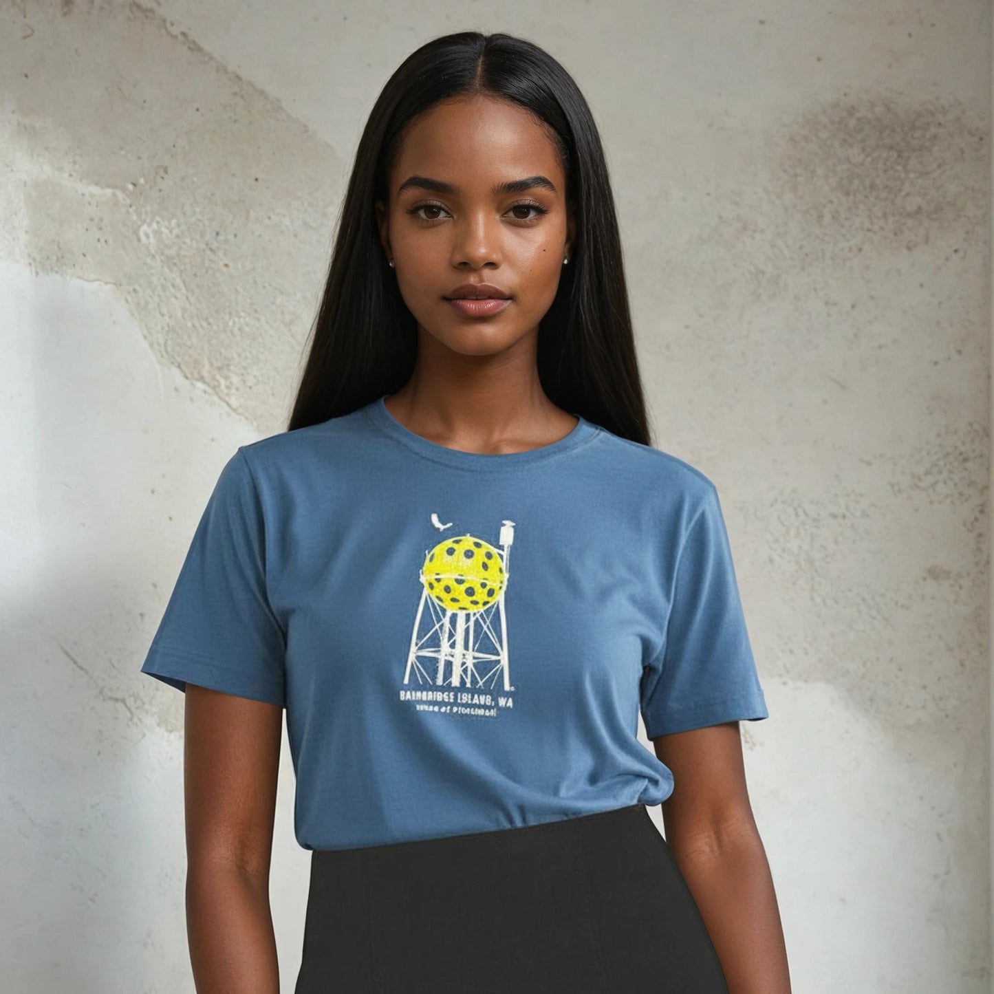 WATER TOWER –UNISEX BAMBOO TEE (SEA BLUE)