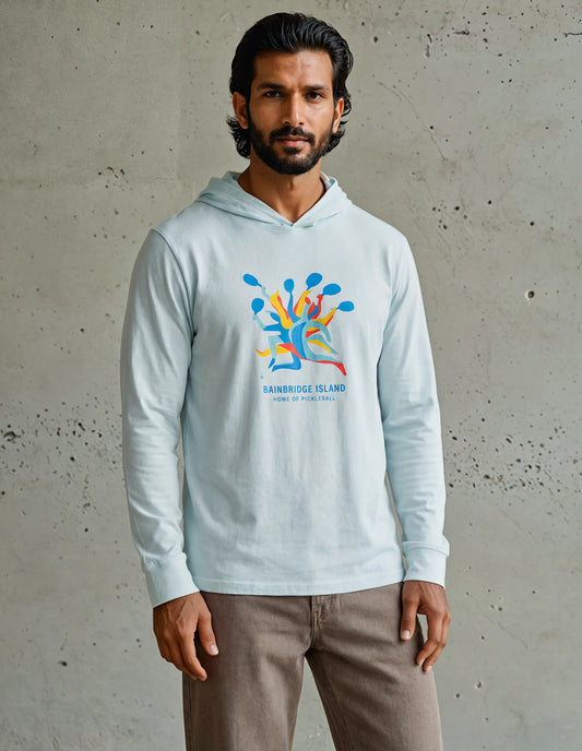 Paddle Flurry Pickleball • Unisex Cotton Long Sleeve Lightweight Hoodie
