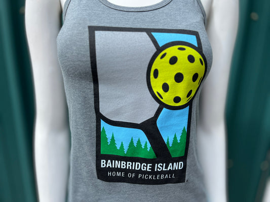 Parks Pickleball • Women's Racerback Tank Heather Grey