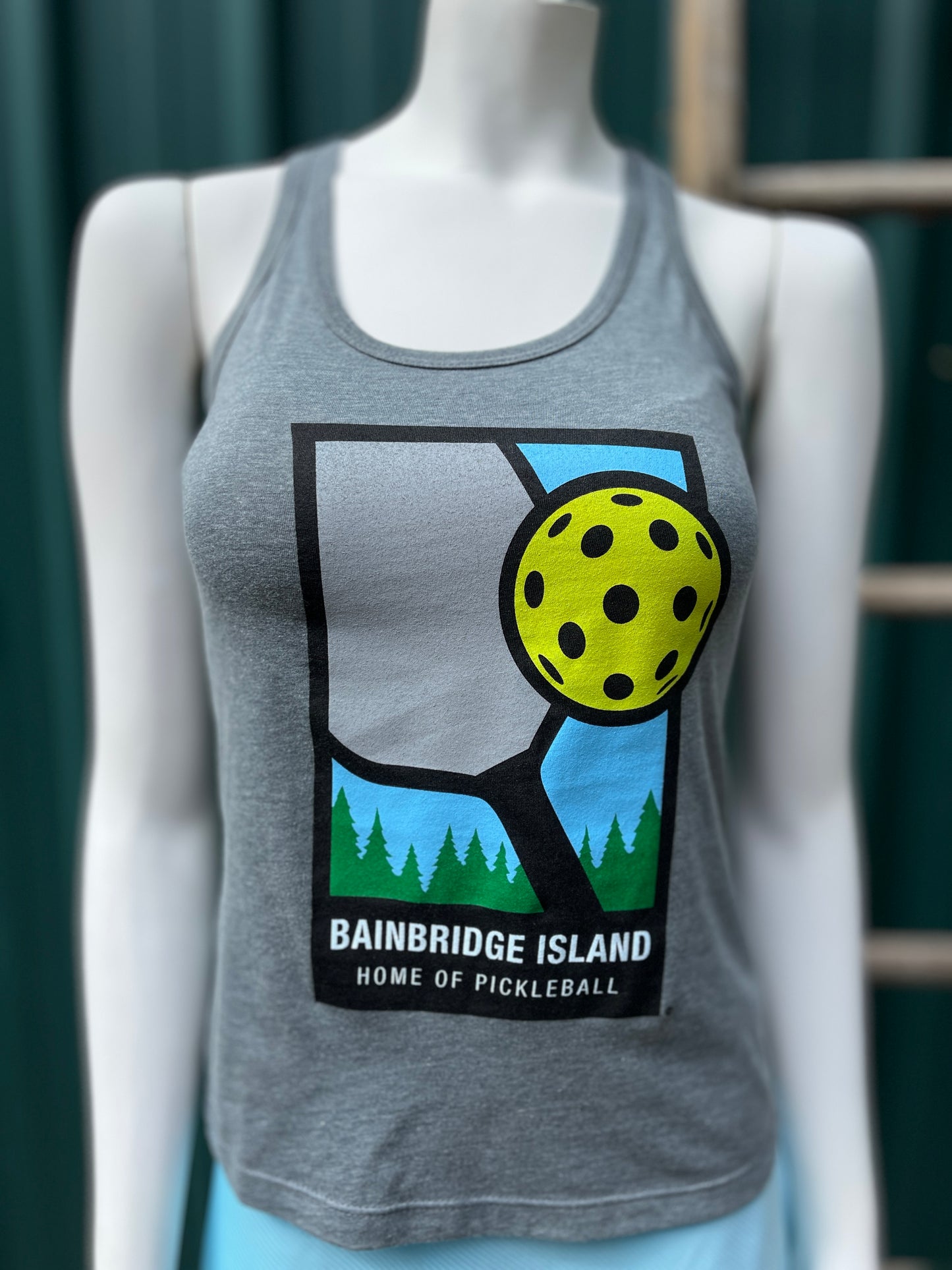 Parks Pickleball • Women's Racerback Tank Heather Grey